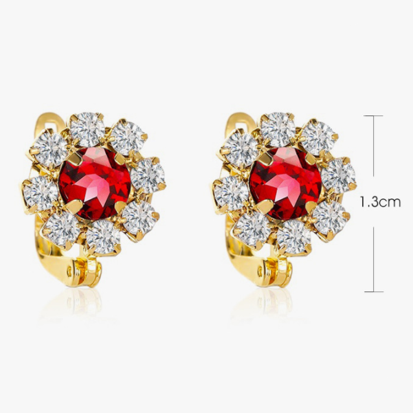 Anting-Anting Bunga Matahari Berlian Penuh Mode Anting-anting Aksesoris Fashion Korea