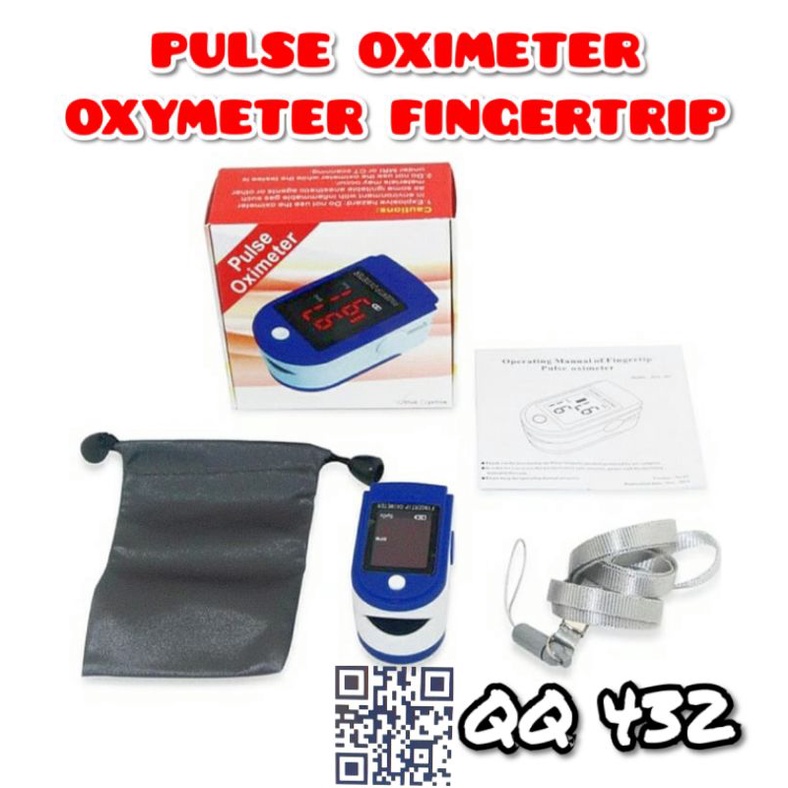 Fingertrip Pulse Oximeter Alat Ukur Kadar Oksigen Oxymeter Oximetry Sp02 Saturation dengan Monitor