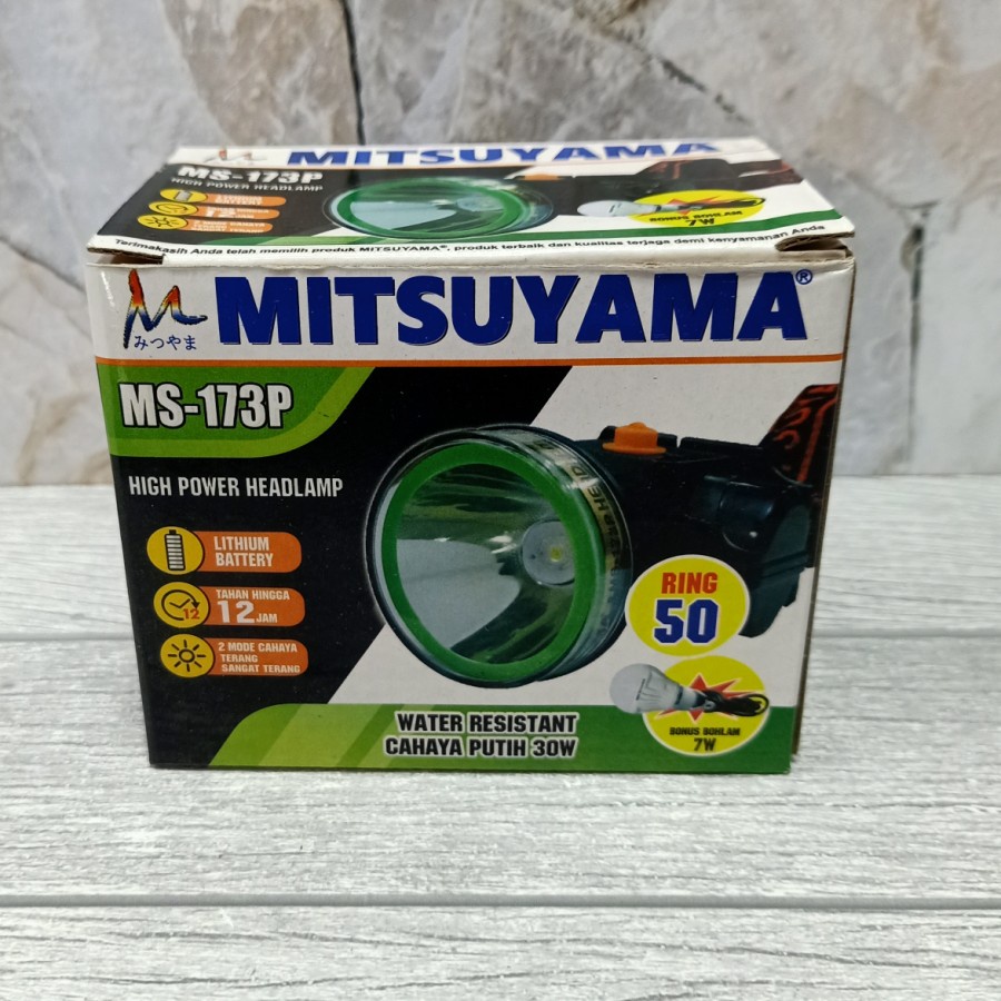 COD Senter Kepala MITSUYAMA 30 Watt Cahaya Putih MS-173P