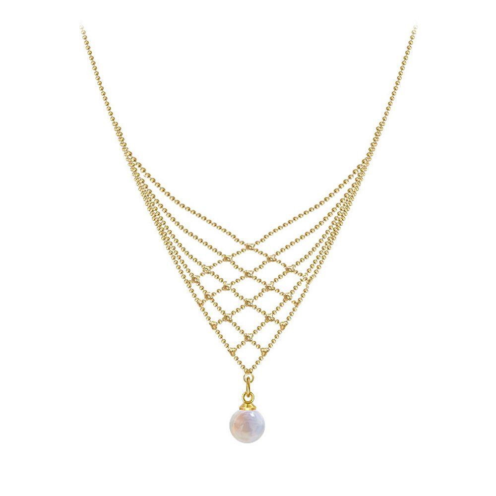 Mxbeauty Kalung Korea Trendi Elegan Hadiah Pesta Multi Layer Manik-Manik Rantai Leher Perhiasan