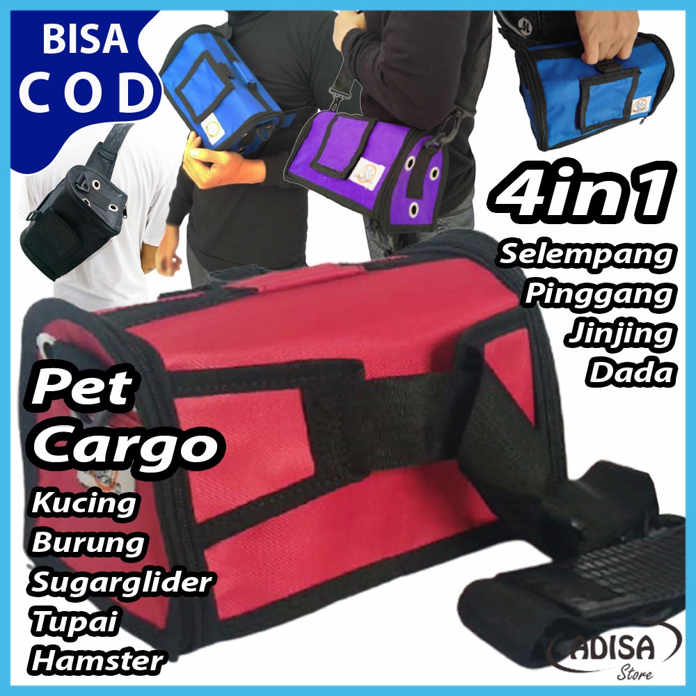 Tas Hewan Kecil Pet Cargo Carrier Small Animal Kucing Anakan Kitten Burung Sugar Glider Tupai Hamste