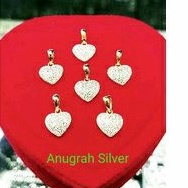 (COD)Liontin perak asli 925/buah kalung love warna Rose gold kilau/Silver 925 lapisan emas kuning!!!