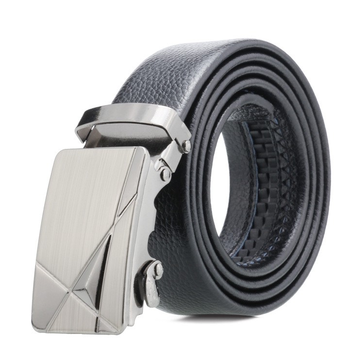 Ikat Pinggang Kulit Pria Luxury Automatic Buckle Imporr / Sabuk Kulit Model Rel Untuk Pria