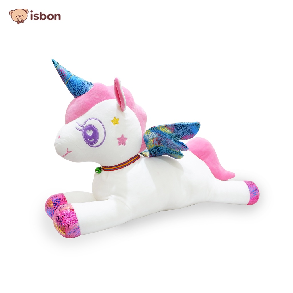 Boneka Unicorn Kuda Poni Cantik Warna Putih Tanduk Sayap Gliter Bahan Halus dan Lembut Cocok Untuk Hadiah Istana Boneka