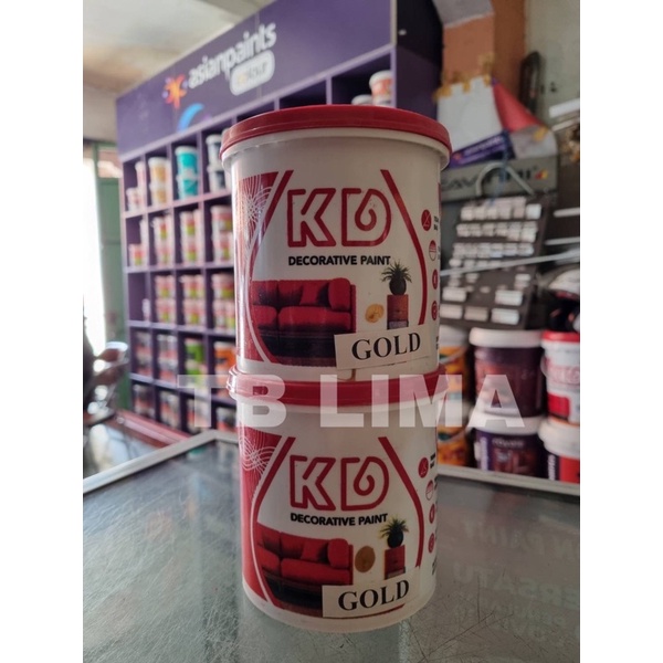 Cat Tembok Dinding Emas KD Decorative Paint 1 kg / Cat Tembok Gold / Cat Tembok Mas Awet Tahan Lama