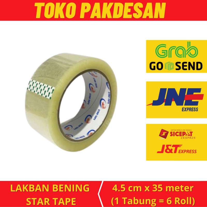 

Solasi Lakban isolasi solatip Bening STAR TAPE 2 inch per TABUNG