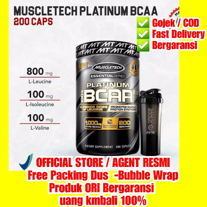 Muscletech Platinum BCAA Amino Tablet BCAA Capsul 200 caps