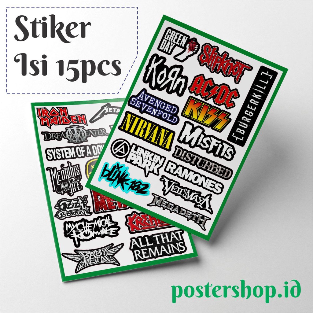 

[ISI 15PCS] Sticker Stiker Setiker Band 3 Untuk Laptop | HP | BINDER | Helm | Motor Anti Air