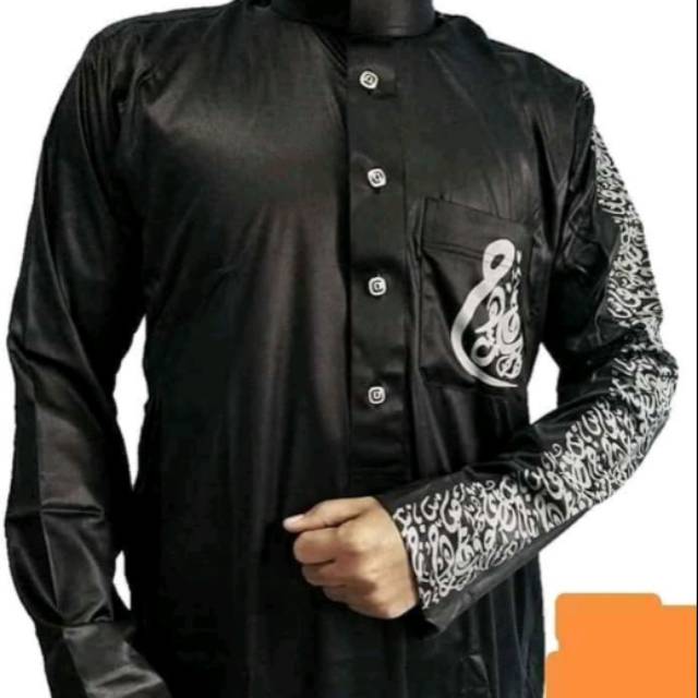 Jubah motif kaligrafi Al Haramain ORI