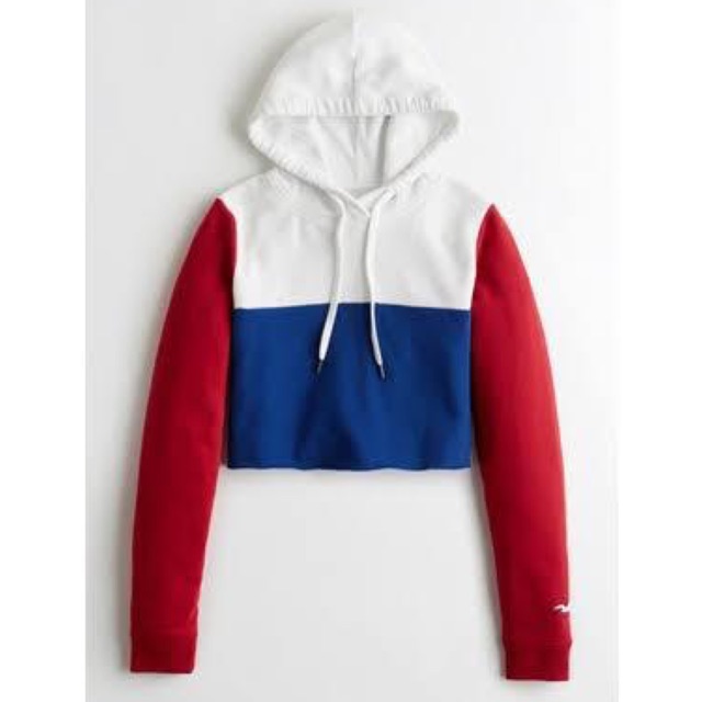 blue and red sweatshirt