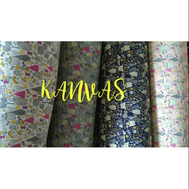 Kain Kanvas Motif Beruang / Kanvas Motif Alam / Kanvas motif Hewan / Kanvas Bear