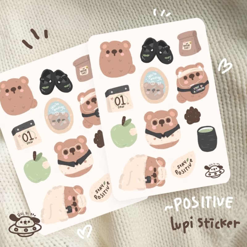 

pupi♡ stiker decor journal cute POSITIVE feat Lupi