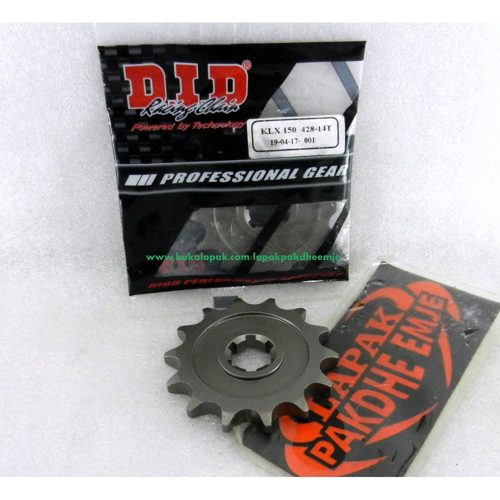 GEAR DEPAN KLX 428 14 DID ORIGINAL LAPAK PAKDHE EMJE
