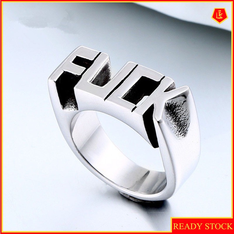 [Ready Stock]Creative Letter Ring Personalized Punk