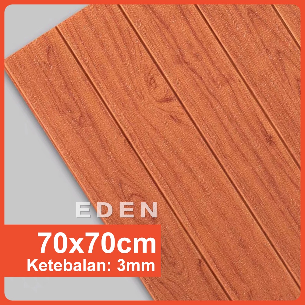 Wallpaper Dinding Foam Motif Kayu 3D serat kayu Stiker-EDEN_BY-1