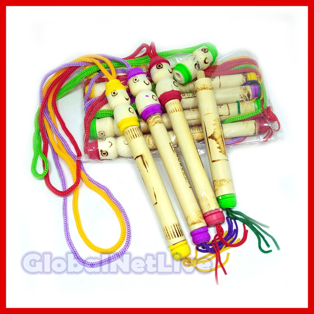 

Satu Kodi - 20 pcs Pulpen Bambu motif Unyil suvenir khas tradisional unik