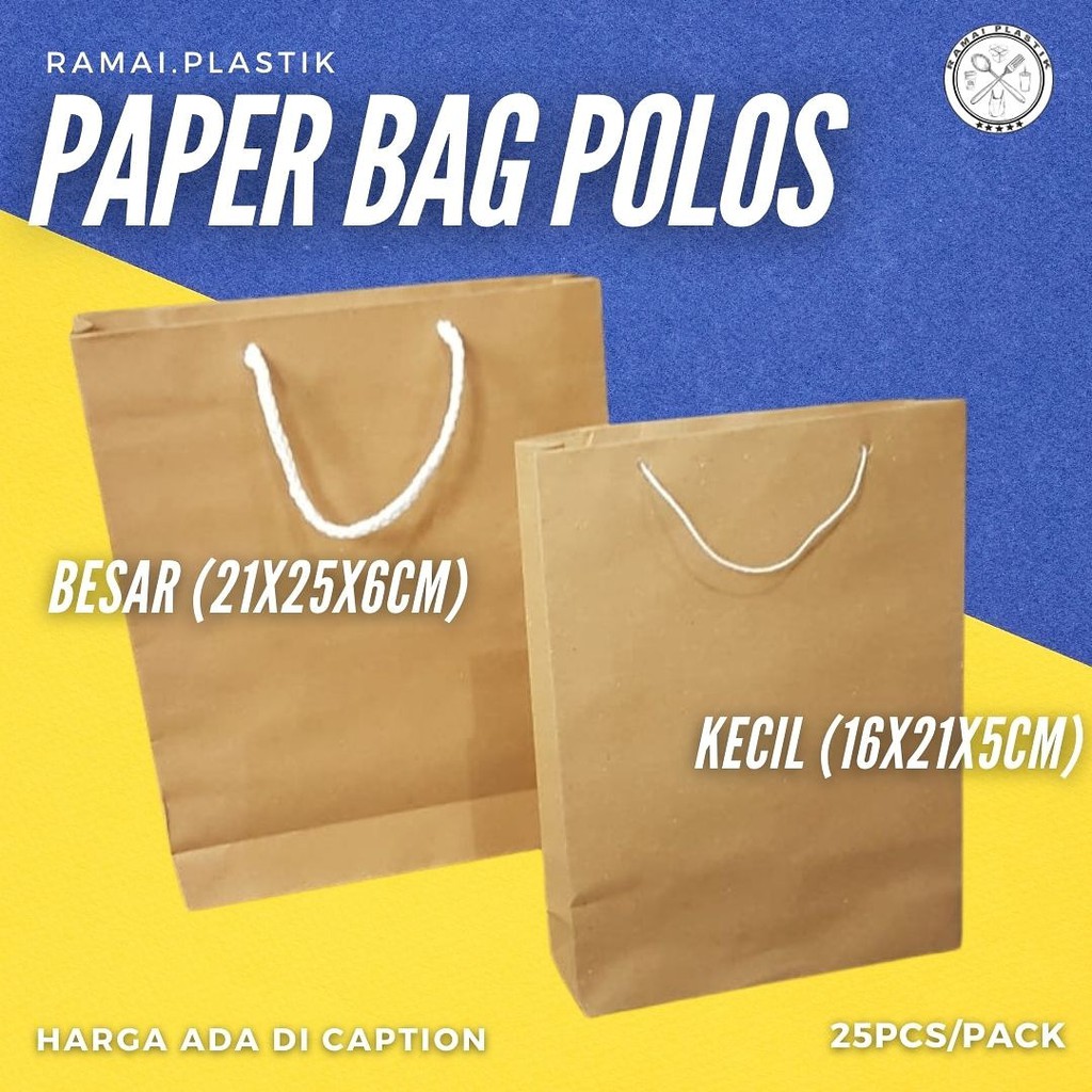 

Paperbag kraft/ tas kertas kraft polos isi 12pcs per pack