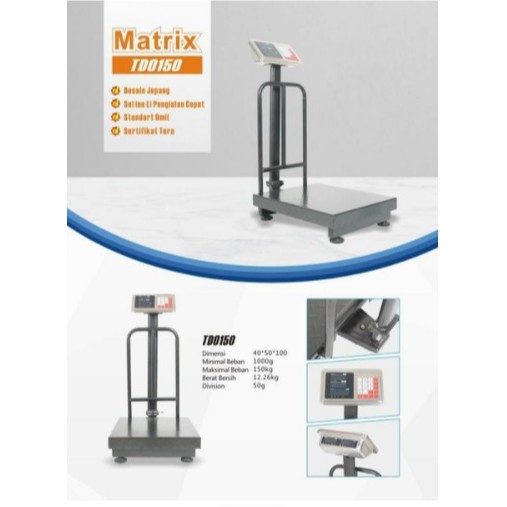 Matrix Timbangan Digital 150 kg Timbangan Operasional TD0150 TD 0150