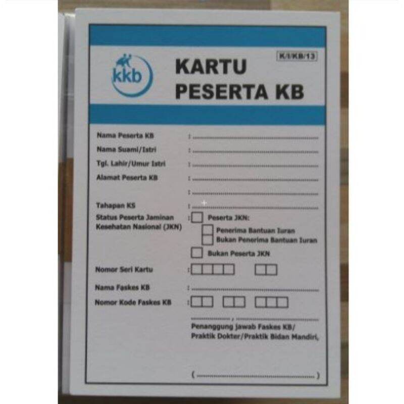 

Kartu Peserta KB isi (100pcs) / KKB