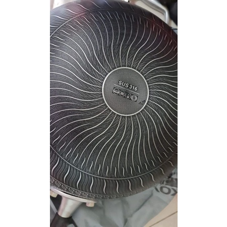 Wok Koyle 32cm KY18532 honeycomb panci stainless anti lengket