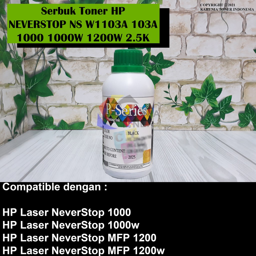 Serbuk Toner For HP NEVERSTOP NS W1103A 103A 1000 1000W 1200W 100 Gram