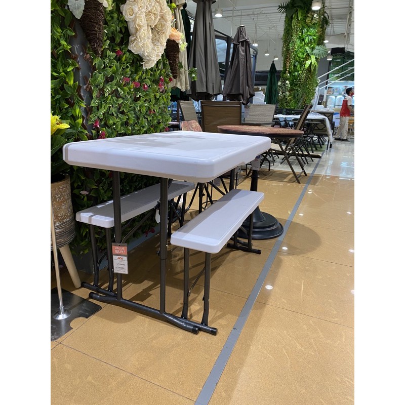 KRISBOW SET MEJA DAN BANGKU LIPAT/ MEJA LIPAT/ MEJA MAKAN LIPAT