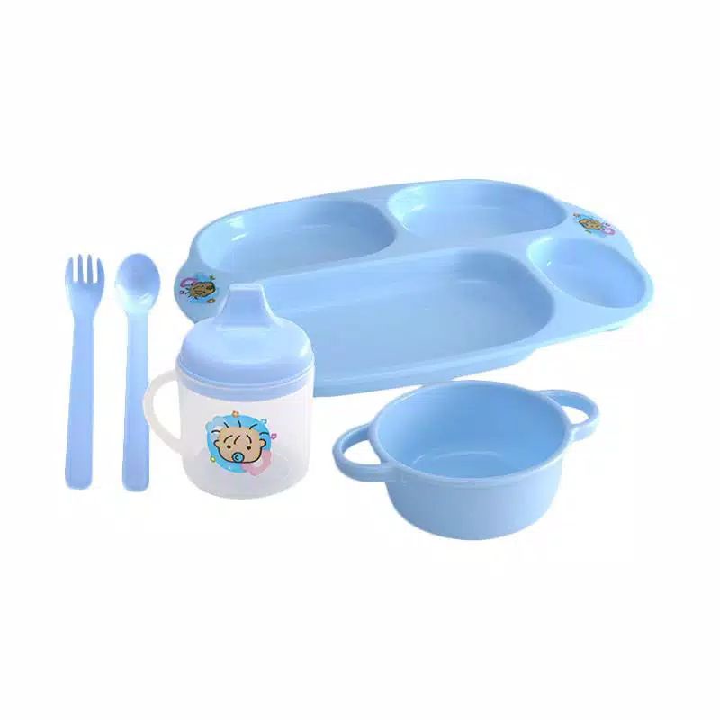 LB1371- Lusty Bunny Piring makan sekat mangkok bayi botol spout sendok garpu bayi