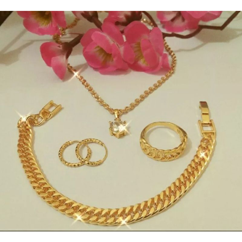 cod set perhiasan wanita lengkap berlapis emas mudah anti karat