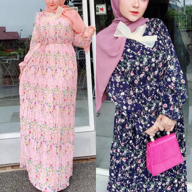 Dress plisket motif import china