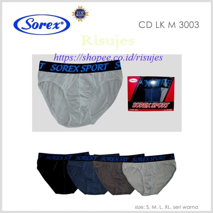 CD Cowok Dewasa Boxer &amp; Segitiga Sorex / Celana Dalam Kolor Pria Laki 363,364,365,366, M3003 &amp; M3007