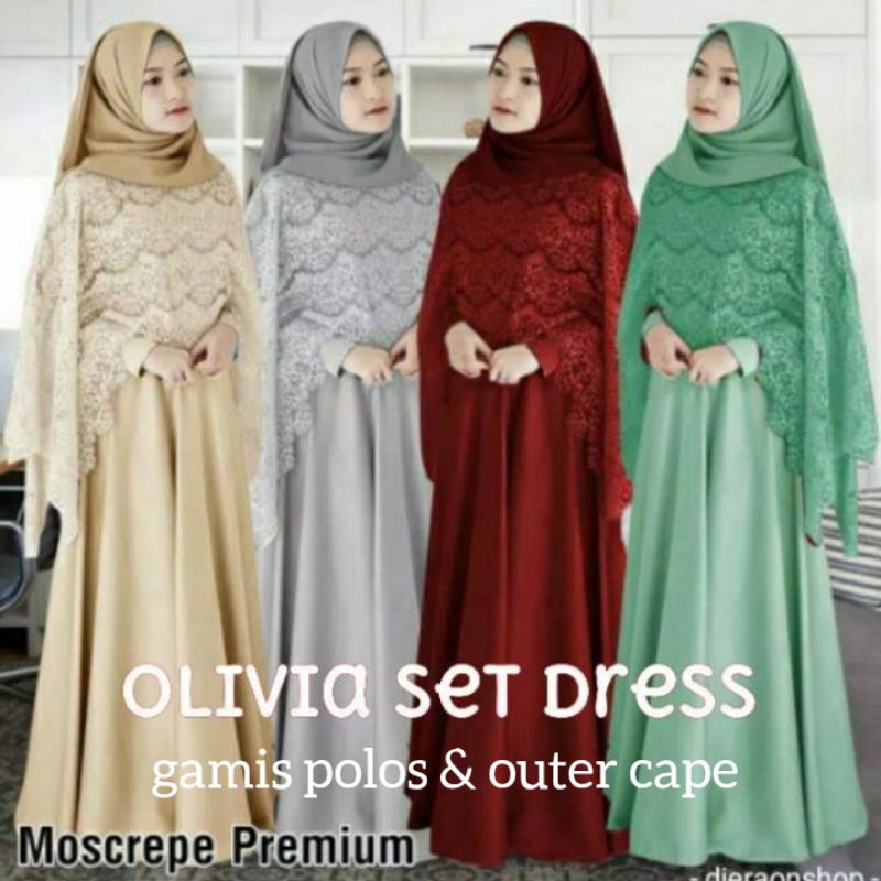 GAMIS DRESS BROKAT BUSUI OLIVIA DRESS GAMIS BRUKAT GAMIS BUSUI