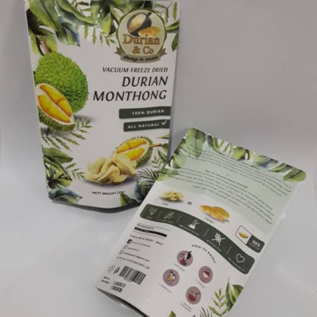 Durian chunk small / snack camilan freeze dried durian monthong kering Durian&Co