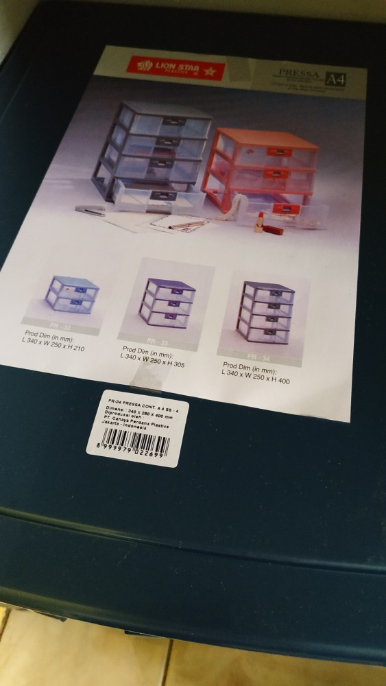 Lion Star Pr-34 Pressa Container A4 (4 Susun) Laci Plastik Serbaguna Susun 4