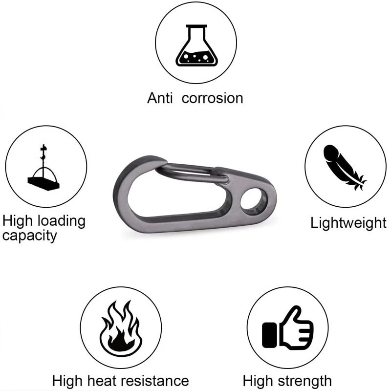 5pcs Gantungan Kunci Carabiner D-Ring Mini Bahan Zinc Alloy Untuk Camping / Hiking