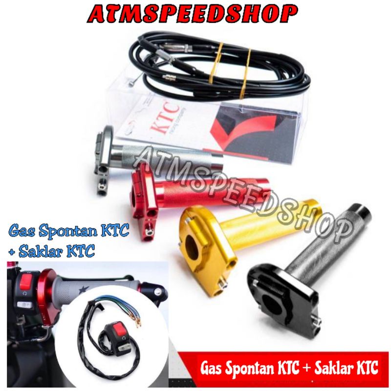 Gas Spontan KTC Original 2 Kabel Plus Saklar Universal CNC NMAX AEROX PCX Vario New