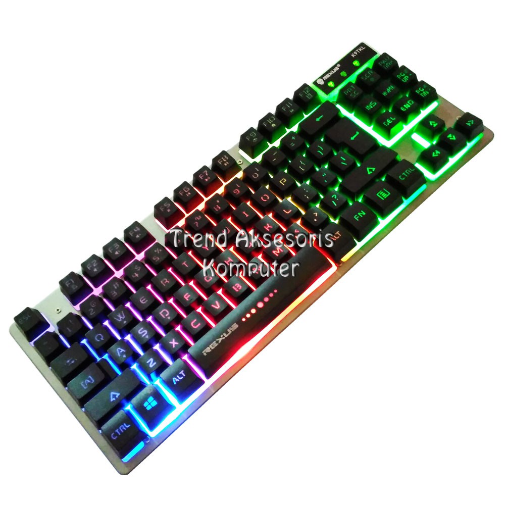 Trend-Rexus K9TKL Keyboard Gaming USB Battlefire + 3 Colors Rainbow Backlight - Silver