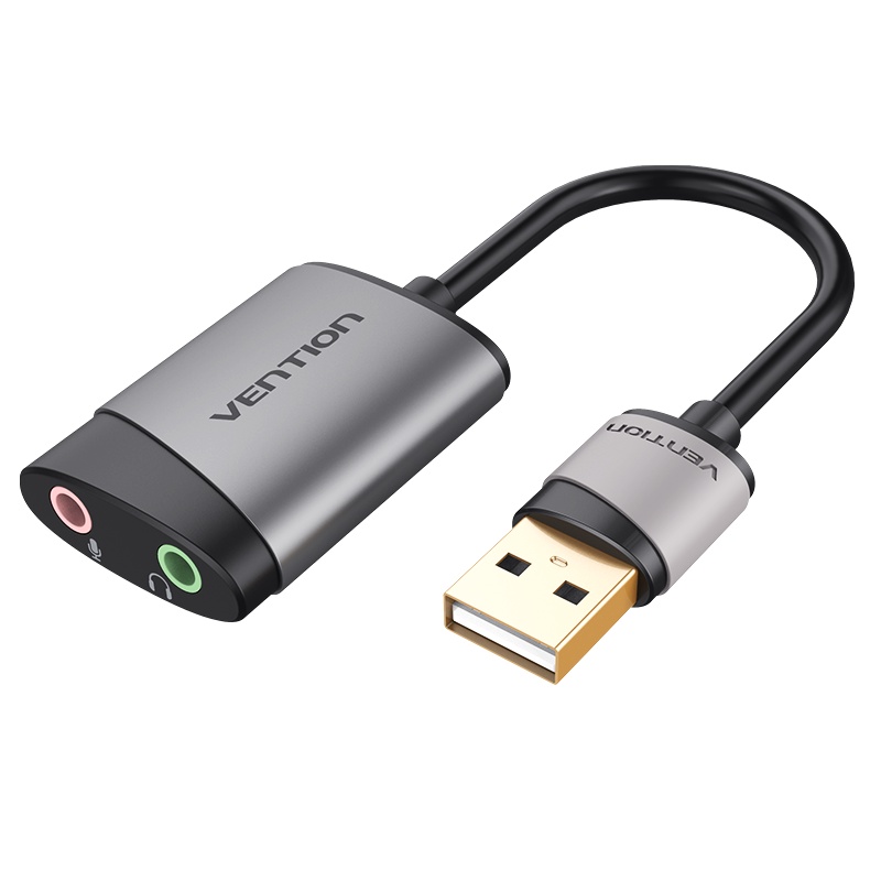 Vention Sound Card USB External 3.5mm USB to Jack 3.5mm untuk Microphone Adapter