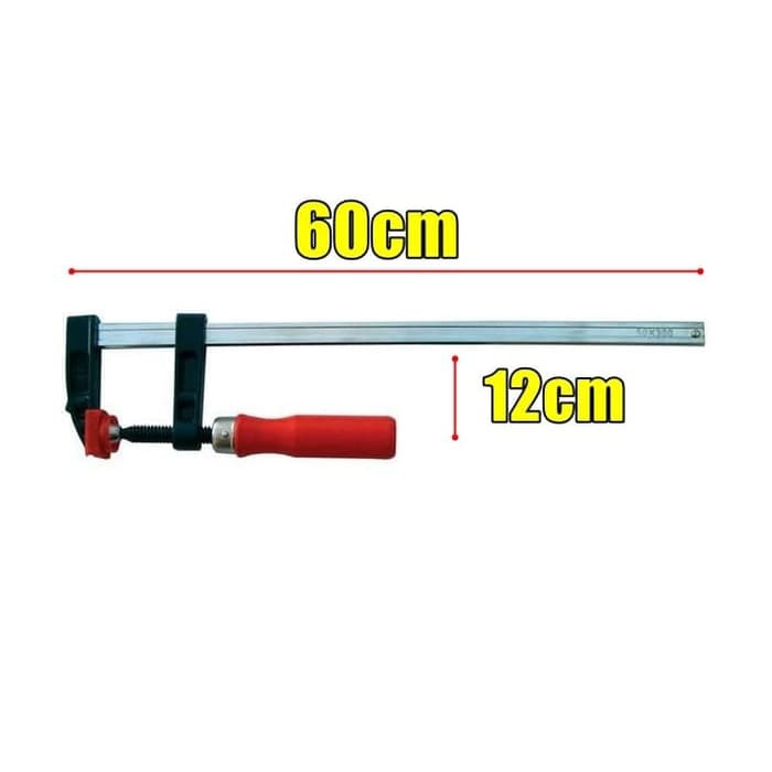 Clamp F 600 x 120mm Catok Kayu 60cm Model Lama Gagang Kayu Merah Catok F 60cm