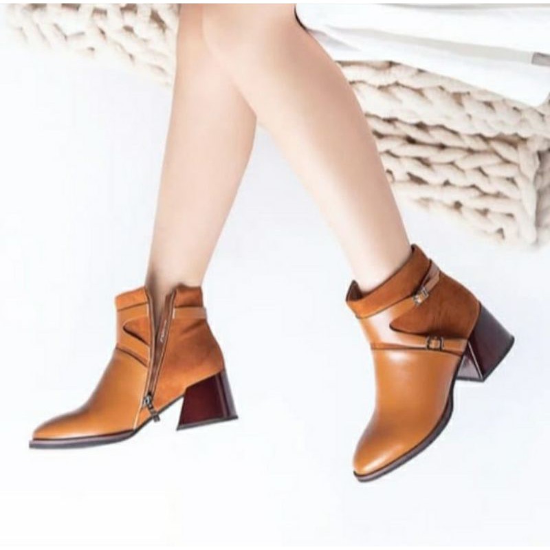 Sepatu Boots Wanita Premium Kulit Sapi