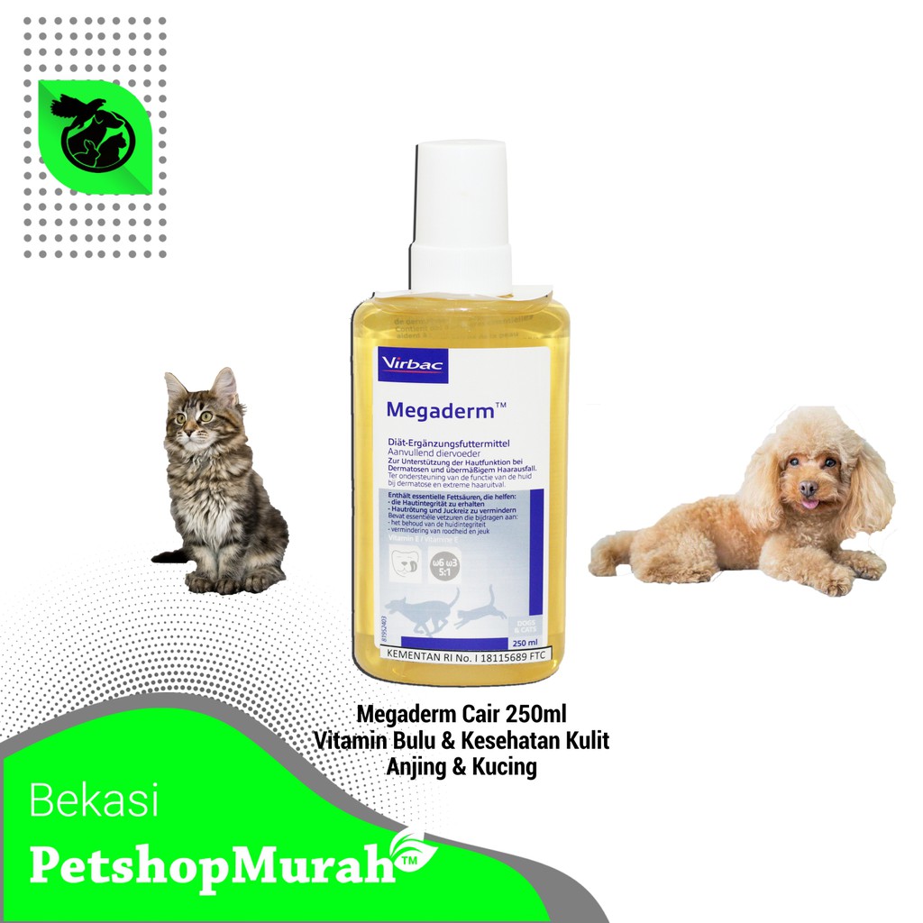 VIRBAC MEGADERM 250 ML VITAMIN BULU ANJING KUCING Non Nutri Plus gel