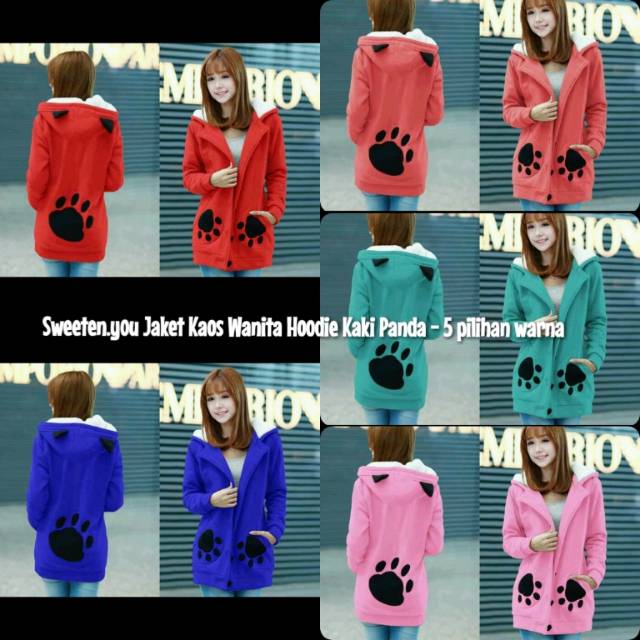 Sweeten.you Jaket Kaos Casual Lucu Lengan Panjang Wanita - Kaki Panda