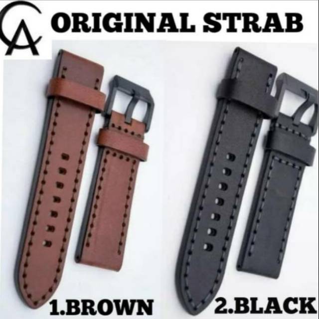 Strab / tali kulit Alexandre Christie original ukuran 24mm cocok untuk  tipe jam tangan pria sport