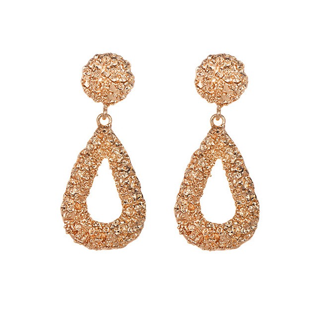 LRC Anting Tusuk Fashion Alloy Small Water Droplets Hollowed Ear Studs F329XX