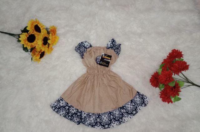 Daster Batik Rayon Anak Lengan Renda Pendek,baju Harian Anak Grosir Murah