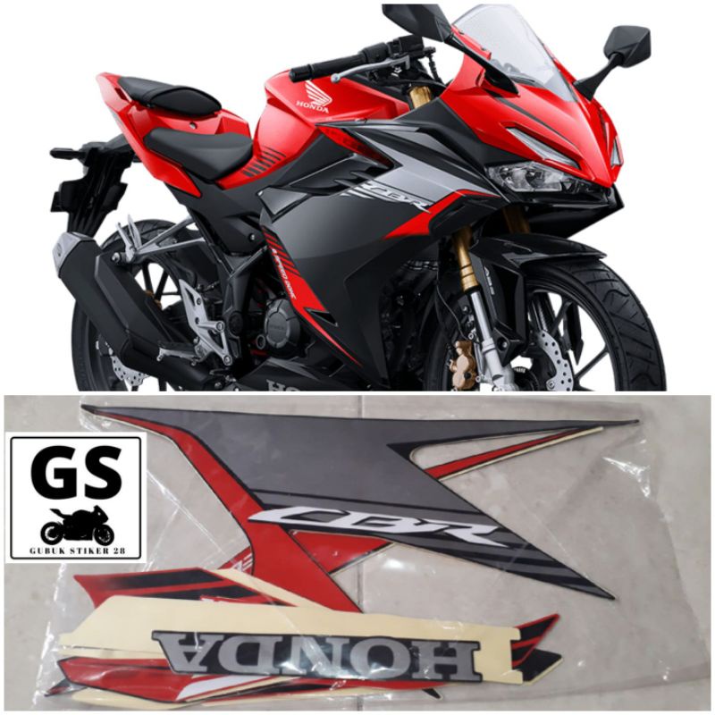 STRIPING STIKER LIS BODY MOTOR HONDA CBR 150R TAHUN 2021 MERAH HITAM ORISINIL