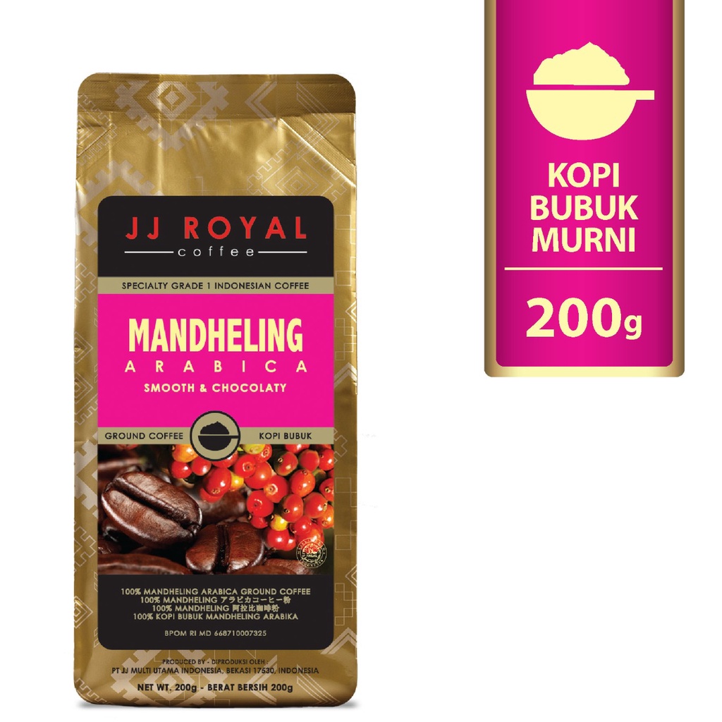 

Coffee/Kopi JJ Royal Mandheling Arabica Ground Bag 200g