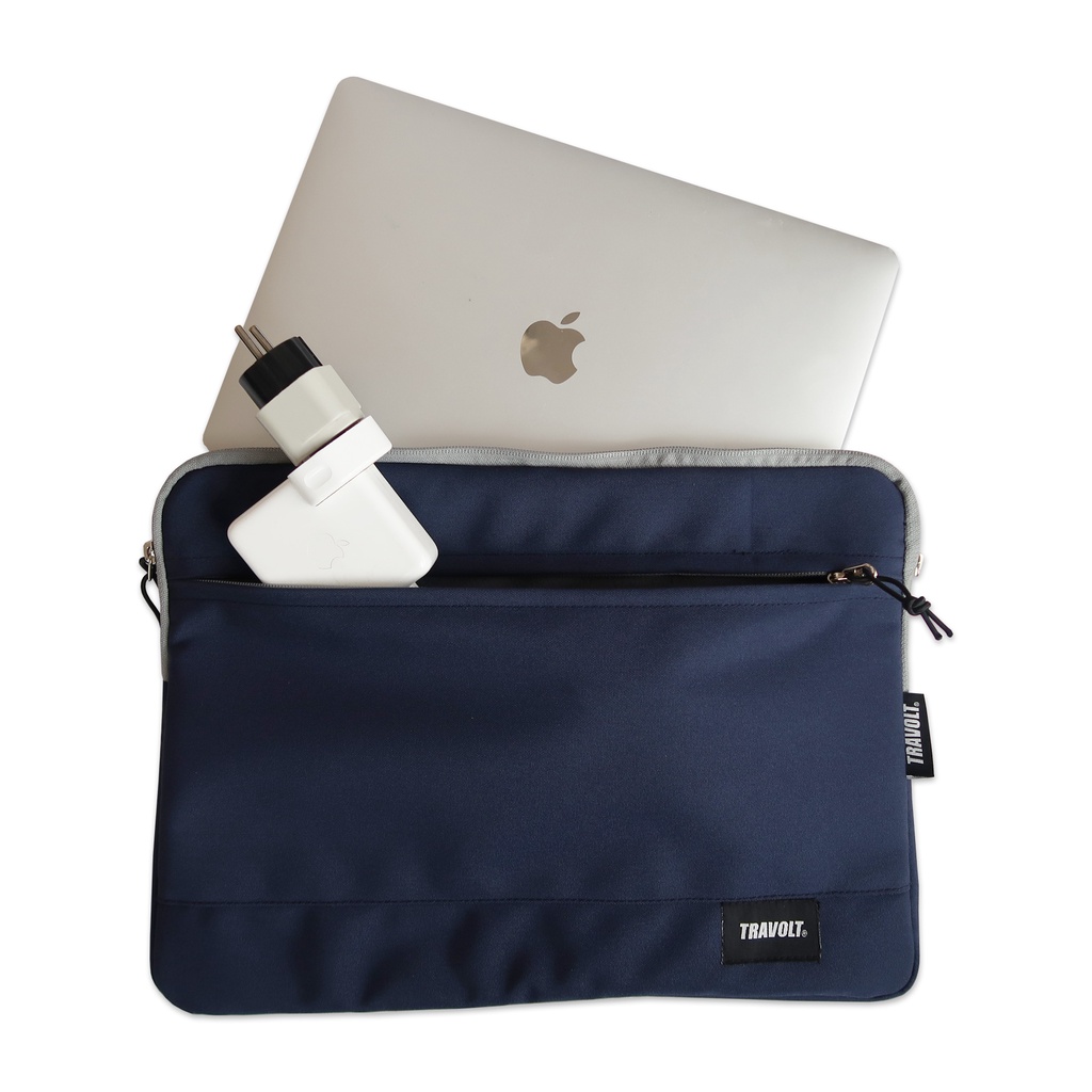 Laptop Case - Travolt - Tempat Laptop - Tas Laptop - Navy - Black - Peach