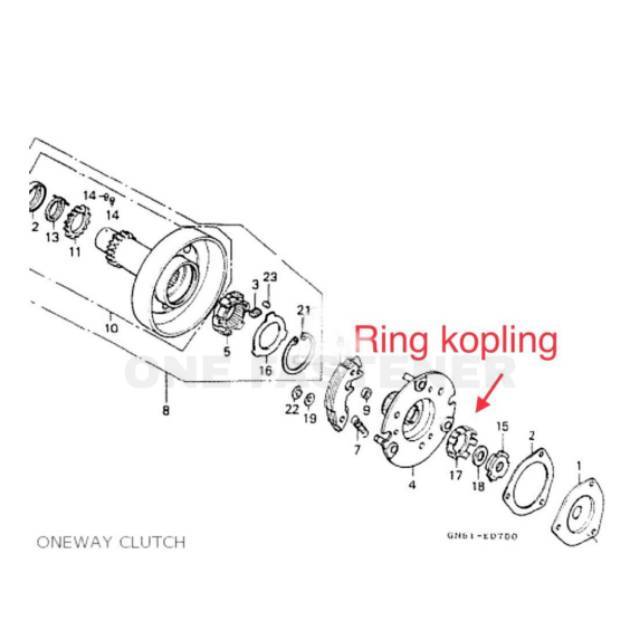 rk0147 RING Kopling HONDA GRAND pengunci mur as rumah klos supra x fit