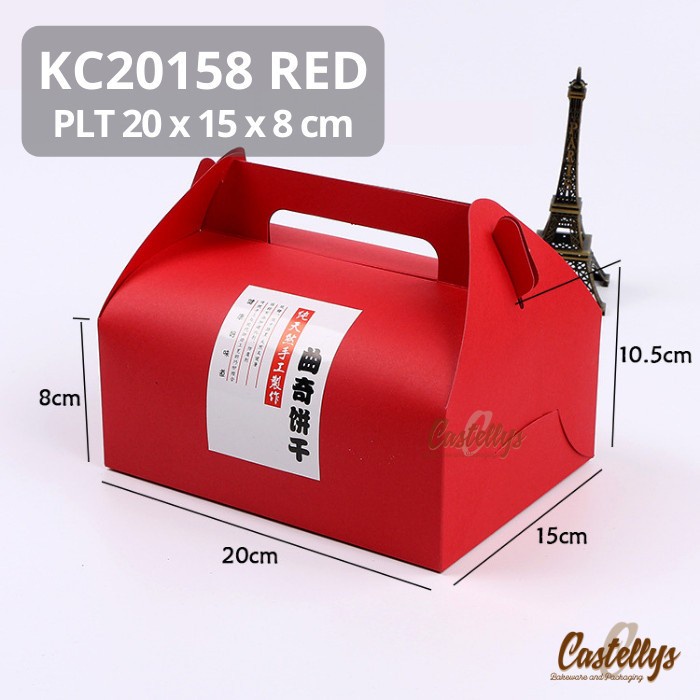 

KC 20158 10 pcs Kotak Box Dus Kue Red Merah Bolu Cake Roti Hampers Tart