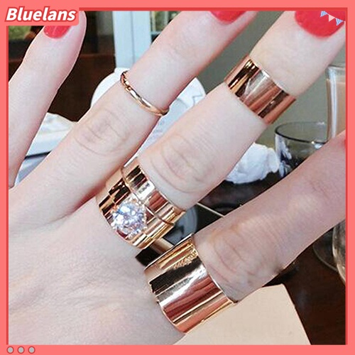 4pcs / Set Cincin Knuckle Midi Gaya Punk Untuk Pria Dan Wanita